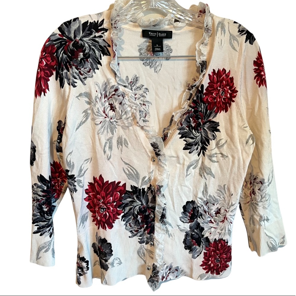 White House Black Market Silk Blend  Cardigan